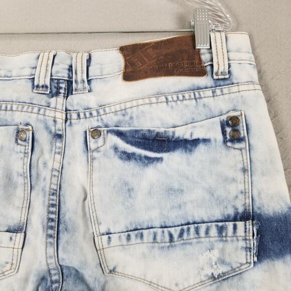 Blue Cult Jeans Mens 34 White Indigo Moto Distressed Biker Denim Zipper Pockets - Picture 10 of 16